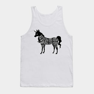 Unicorn - Fantasy Butcher Cuts of Meat - Black Tank Top